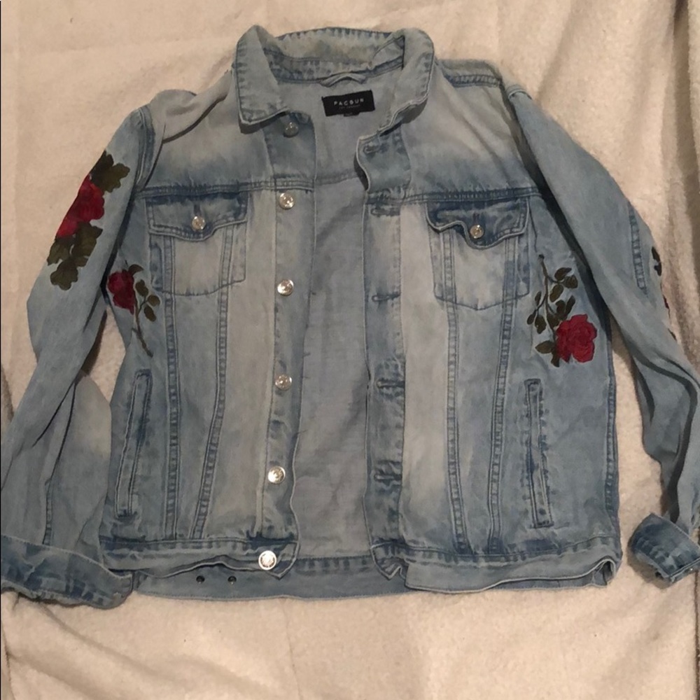 PACSUN LOS ANGELES DENIM ROSE JACKET